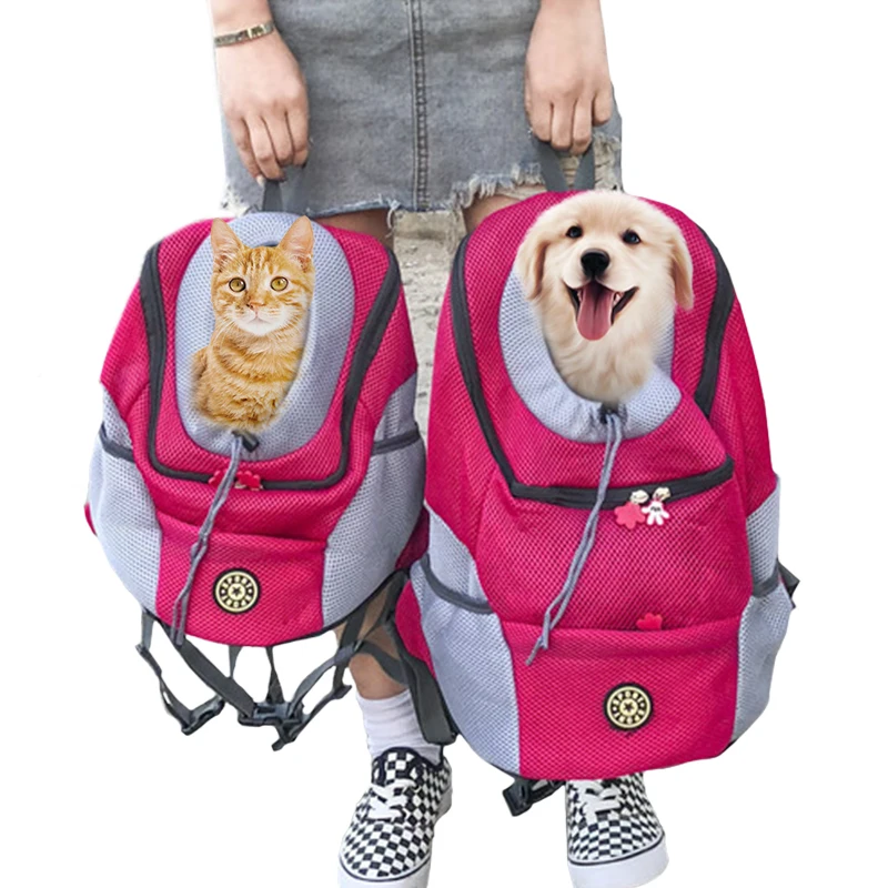 Outdoor Pet Dog Carrier Bag Portable Travel Backpack Front Bag Double Shoulder Mesh Backpack Head 1005006723614767