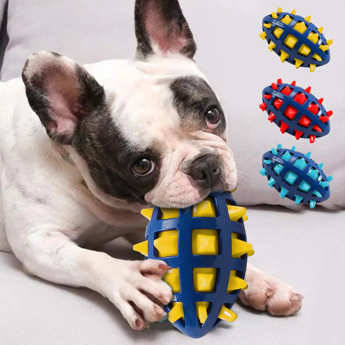 1/2Pcs Squeaky Dog Chew Toys Interactive Puppy Chew Ball Comfortable Rubber Dog Ball Toys Pet Chew 1005006729715111