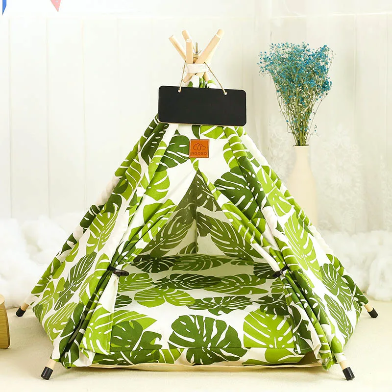 Dog Teepee, Cat Tent Teepee with Thick Cushion Blackboard 1005006732441837