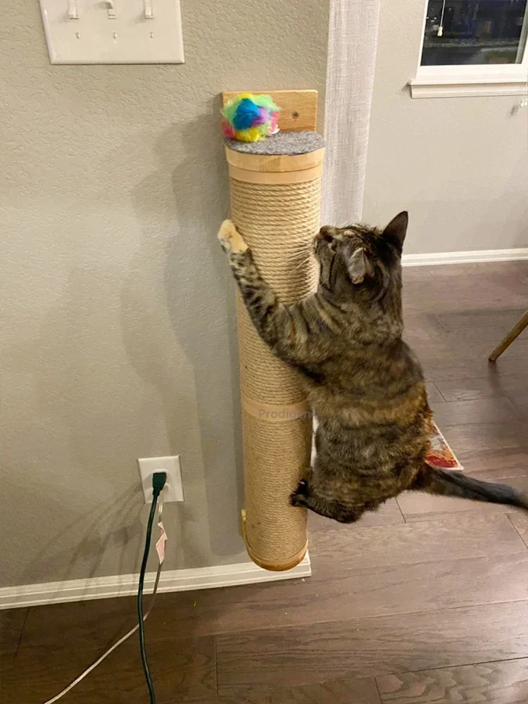 Cat Scratching Post Wall Furniture Wood Wall Mounted Kitten Scratcher Tree Tower Toys Thicker 1005006732695249