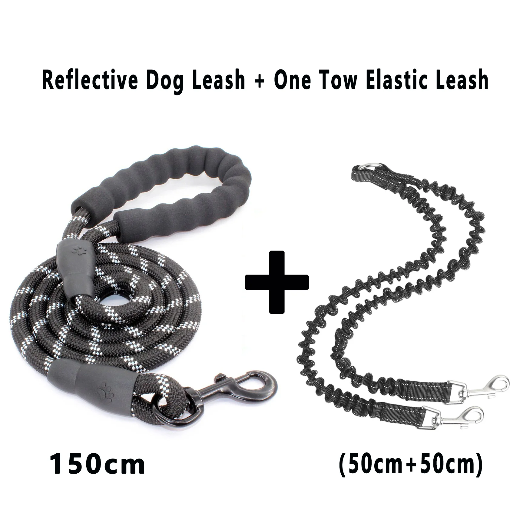 Double Dog Leash 360 Swivel No Tangle Walking Leash Shock Absorbing Bungee for Two Dogs Retractable 1005006732986901
