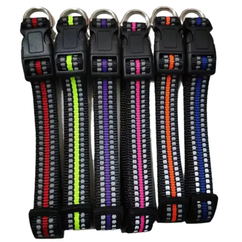 Reflective Pet Dog Neck Collar Cat Dog Nylon Adjustable Pet Collar Neck Sleeve Supplies Multi-color 1005006734090865
