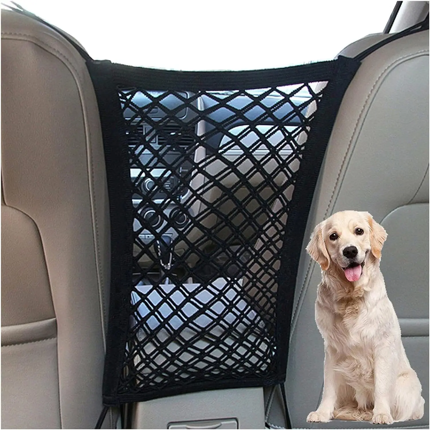 Pet Car Barrier Dog Car Barrier with Automatic Safety Mesh Storage Bag Pet Barrier Guard Back Seat 1005006734571451
