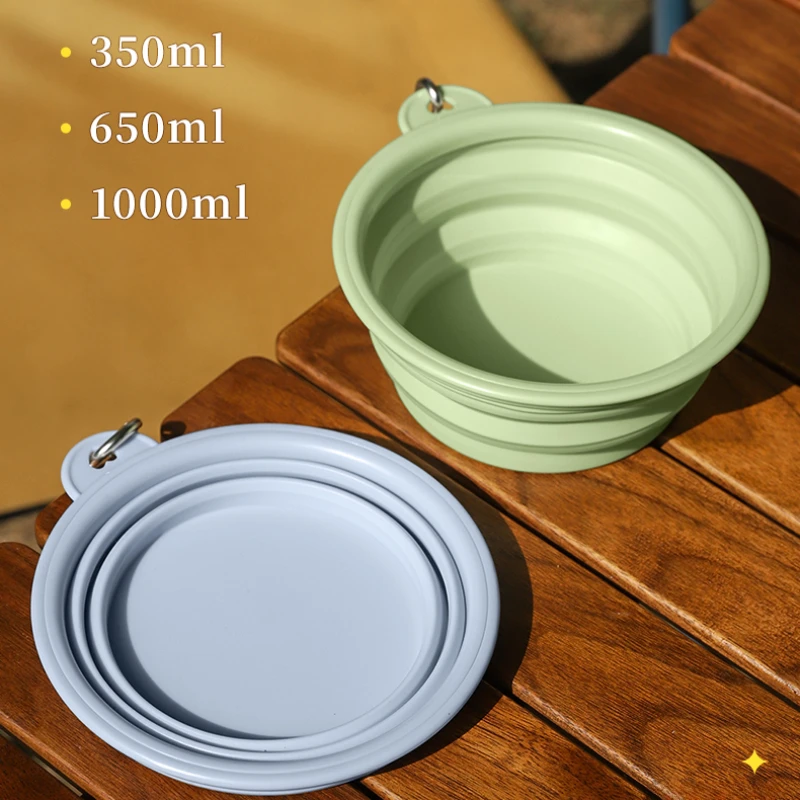 Dog Pet Folding Silicone Bowl Outdoor Travel Foldable Portable Cat Food Water Container Feeding 1005006738397366