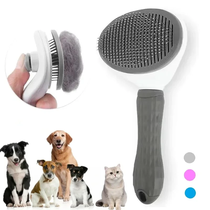 Pet Dog Brush Cat Comb Self Cleaning Pet Hair Remover Brush For Dogs Cats Grooming Tools Pets 1005006740550007
