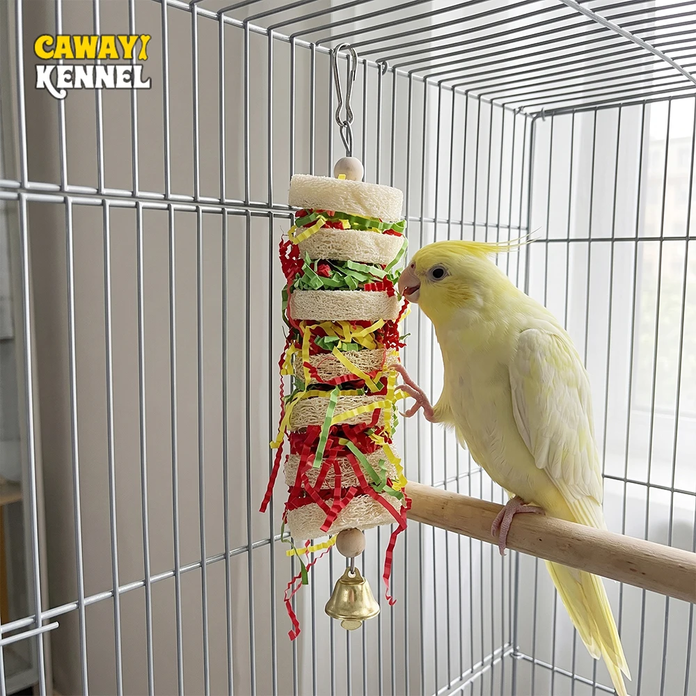 Funny Bird Toys Parrot Toys Swing Parrot Cage Natural Loofah Hanging Cockatiel with Bell Parakeet 1005006745339807