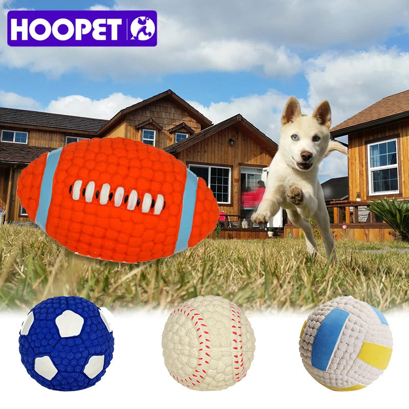 HOOPET Pet Dog Toy Balls Squeak Puppy Toys Interesting Tennis Football Tooth Cleaning Toys for Dogs 1005006748910946