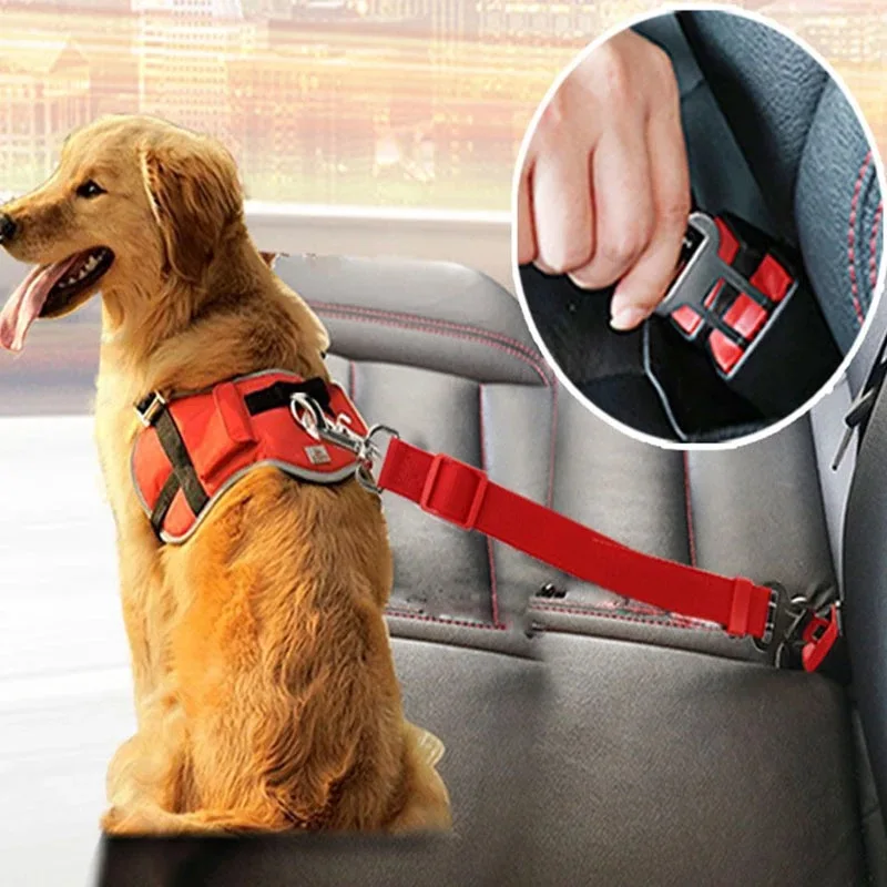 Adjustable Pet Cat Dog Car Seat Belt Pet Seat Vehicle Dog Harness Lead Clip Safety Lever Traction 1005006749172189