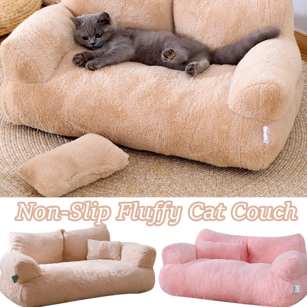 Cat Bed Dog Beds for Small Dogs, Easy Clean, Soft Kitten Bed with Soft Neck Bolster for Indoor Cats 1005006749760440
