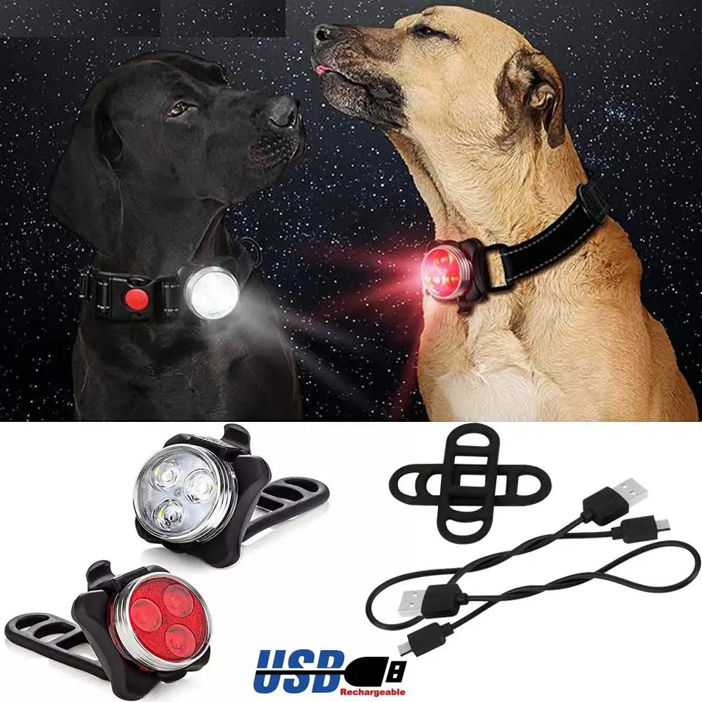 Safety Dog LED Light 4 Modes USB Rechargeable Aluminum Alloy Waterproof Outdoor Night for Pet 1005006751350927