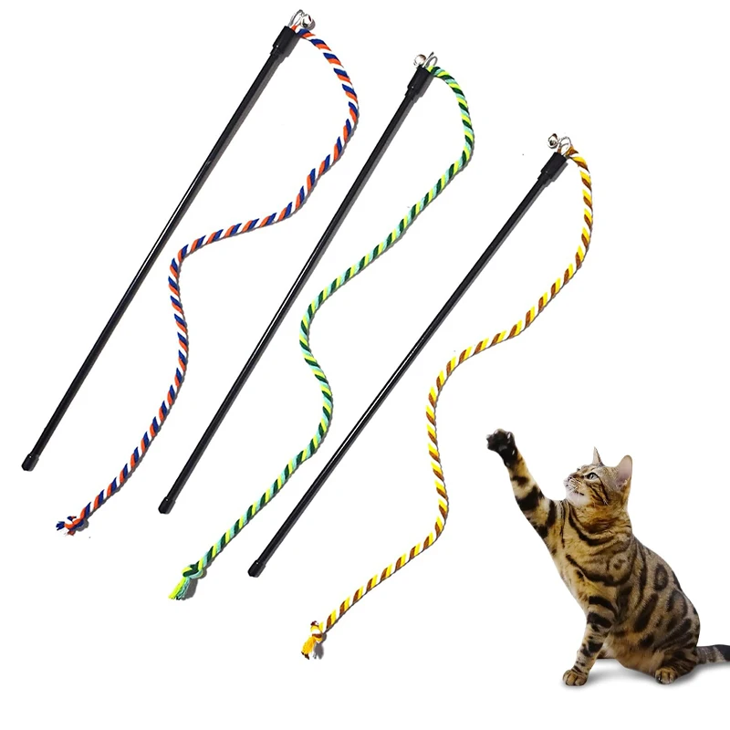Cat Toy Interactive Teasing Rod with Rope for Cats to Chew and Chase Kitten Teaser Toy Pet Cats 1005006754555202