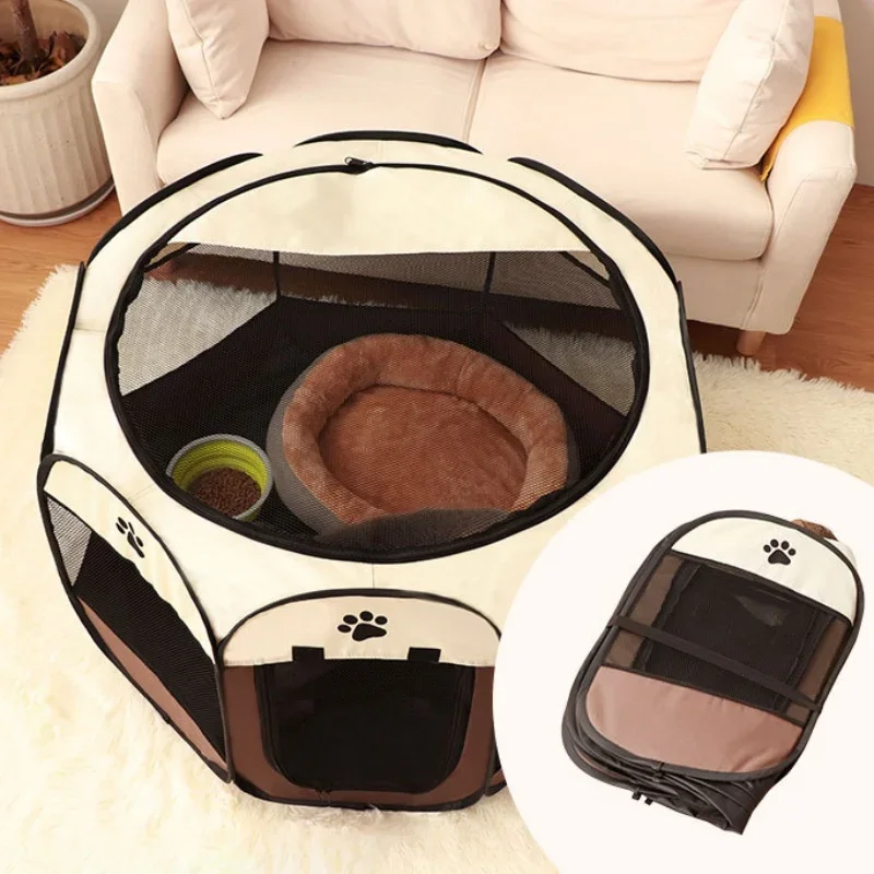 Foldable Pet Tent Kennel Cat Delivery Room Octagonal Fence Puppy Shelter Detachable Summer Pet Tent 1005006767040941
