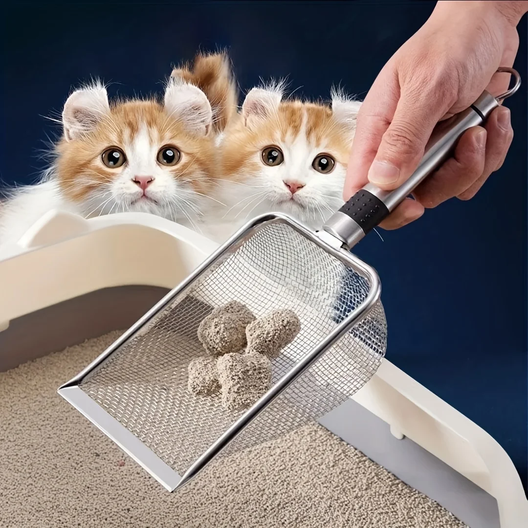 Stainless Steel Fine Mesh Cat Litter Scoop Easy To Clean Non-Stick Shovel for Reptiles Sand 1005006771455291