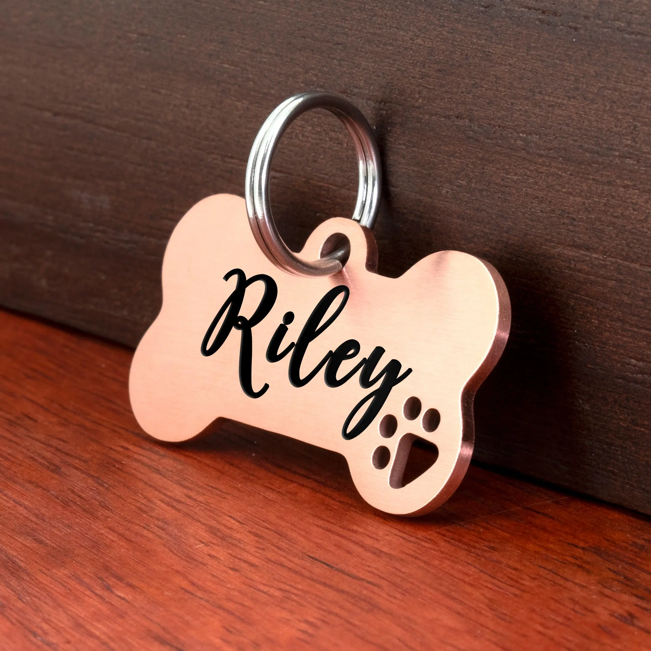 Dog ID Tag Name Custom Engraved Personalized Black Silver for Cats Bone Pet Gift Stailless Both Side 1005006786725465