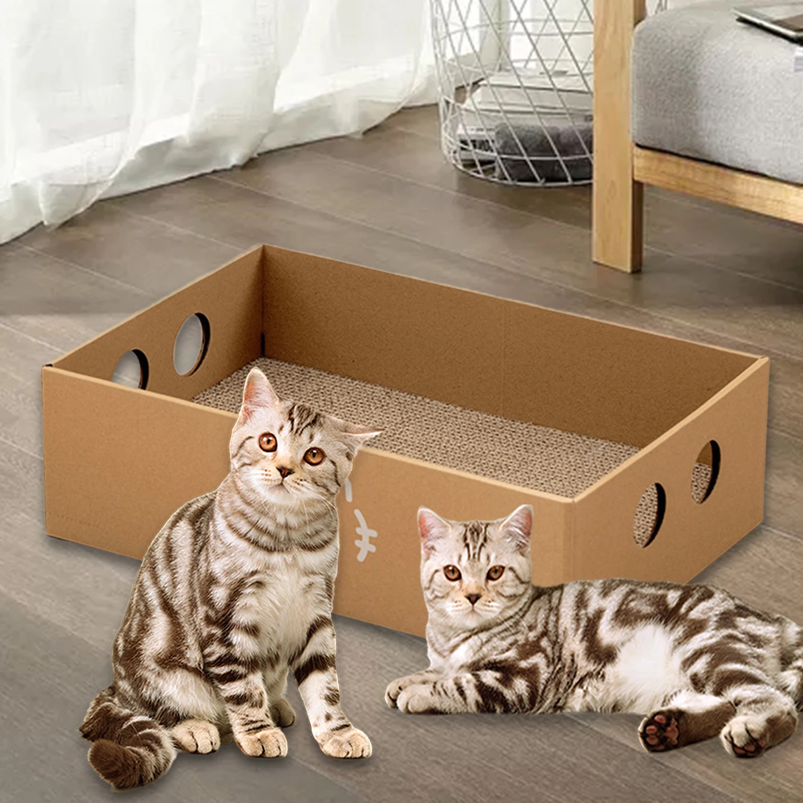 Cat Scratching Box Large Cat Cardboard House Corrugated Paper Cat Scratcher Pad Grinding Claw 1005006786958459