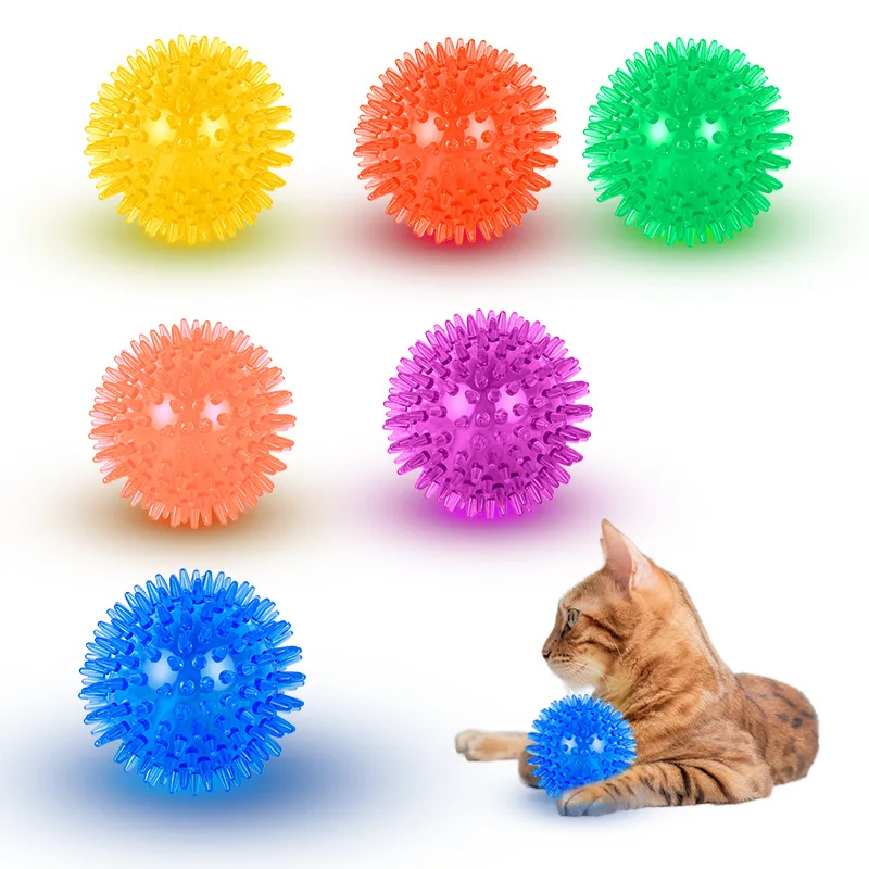 Dog Toys Sound Toy Bouncy Ball Pet Toy Polka Squeaky Tooth Cleaning Ball TPR Training Pet Teeth 1005006806293706