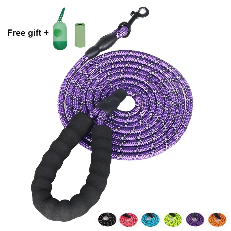 Pet Leashes Reflective Multi Color Round Rope Large Dog Collar Leash Training Running Rope 1005006808745035