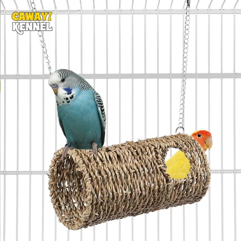 Hamster Hammock Hanging Cage Bed Tunnel Pet Rat Toys Tubes Pet Bird Parrot Seagrass Rattan Houses 1005006809086504
