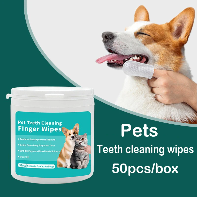 Pet Cleaning Products Disposable Finger Toothbrush Pet Teeth Cleaning Finger Covers Wet Wipes Dog 1005006820493682