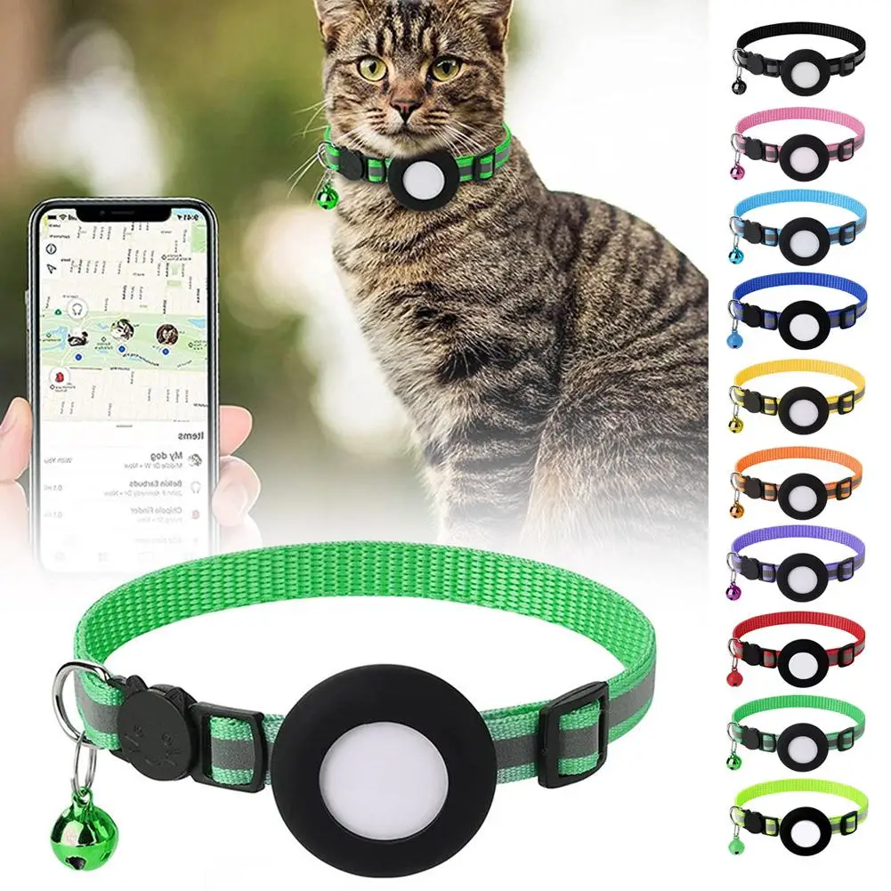 Pet for GPS Holder with Bell Cute Reflective Address Bird Cat Night Footprint Collar Not Include 1005006823921266