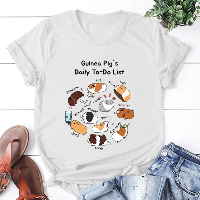 Fashion New Guinea Pig Daily To Do List T-Shirt Men And Women Cartoon T-Shirt Harajuku Streetwear 1005006841652412