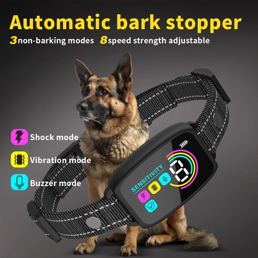 Dog Training Collar Automatic Anti Bark Dog Collar Type-C Rechargeable Dog Trainer Electric Shock 1005006845307550