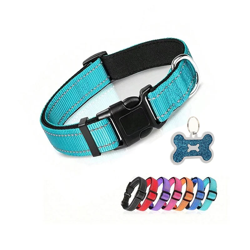 Dog Collar Nylon Soft Padded Adjustable Breathable Durable Comfortable Reflective Pet Collar for 1005006848423646