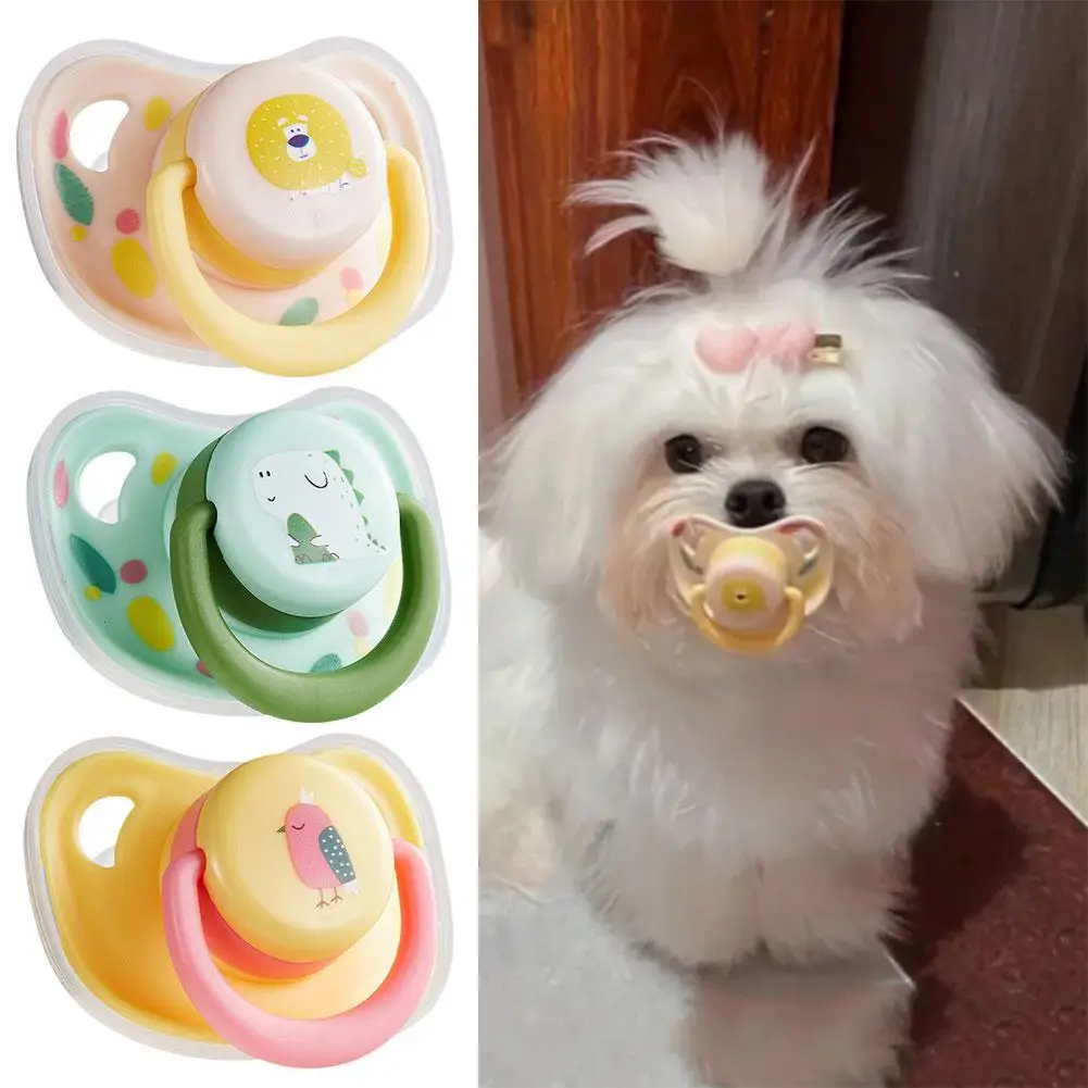 Practical Pet Calming Pacifier Soft Silicone Dog Teeth Chew Resistant Molar Cat Bite Toy Food Grade 1005006851096461