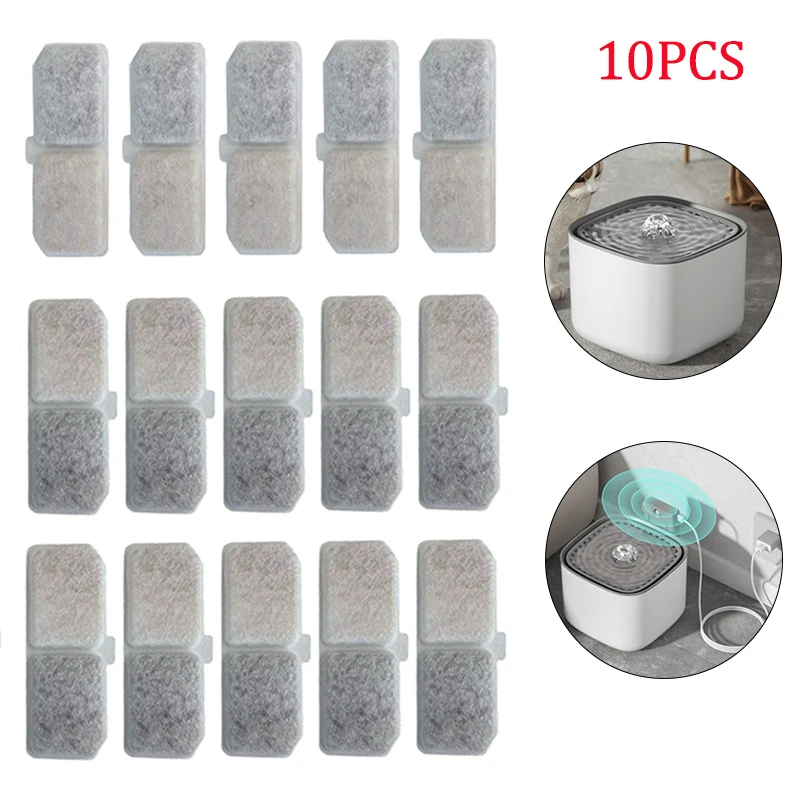 5/10PCS Cat Water Fountain Filter Pet Fountain Replacement Activated Carbon Filters Automatic Dog 1005006853488365