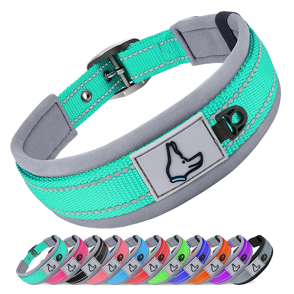 Padded Dog Collars for Small Medium Large Dogs Soft Reflective Wide Pet Collars Adjustable Heavy 1005006858822291