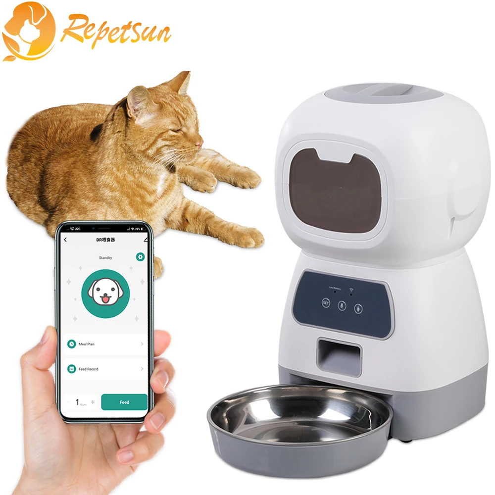 Automatic Pet Feeder for Cats Wifi Smart Swirl Slow Dog with Voice Recorder Large Capacity (3.5L) 1005006860698785