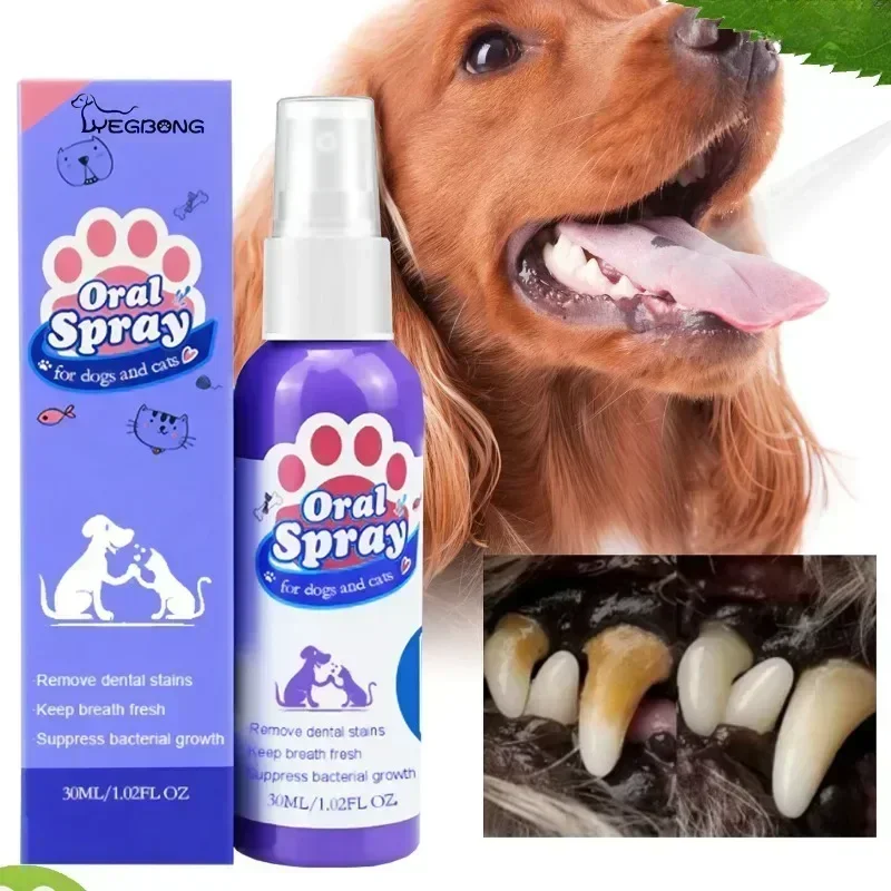 Pet Teeth Cleaning Spray Oral Care Remove Tooth Stains Keep Fresh Breath for Cats and Dogs 1005006861317297