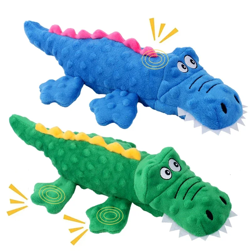 New Dog Toy Soft Plush Pet Dog Squeaky Chew Toys Stuffed Crocodile for Small Large Dogs Cat Cute 1005006861613771