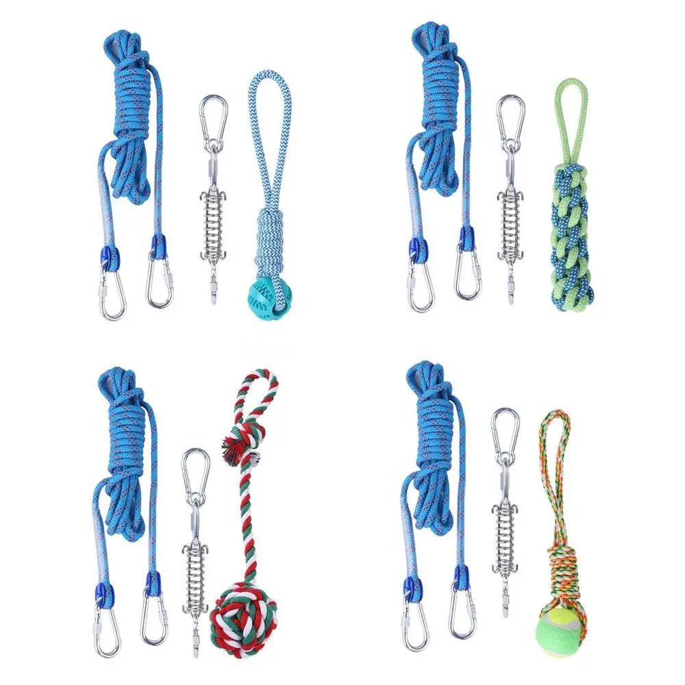Bite Resistant Dog Spring Pole Toys 5M Cotton Rope Dog Teething Toy Dog Spring Pole Toys Tug 1005006863806207