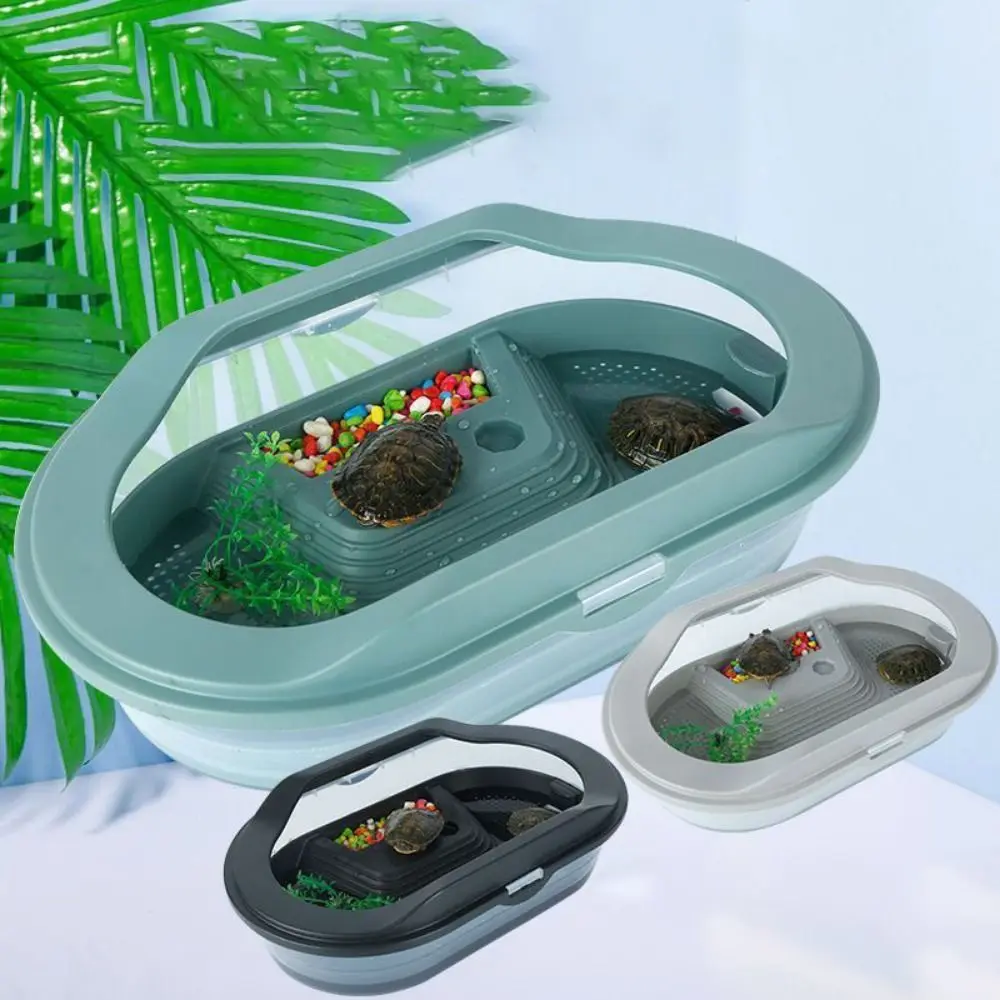 Turtle Tank Container Reptile Detachable House Easy to Change Water Plastic Habitat with Areas to 1005006865672289