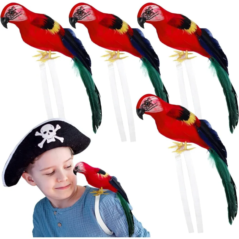 2 Pcs Pirate Parrot Prop on Shoulder Pirate Costume Accessories Party Fake Pirate Parrot Shoulder 1005006873028405