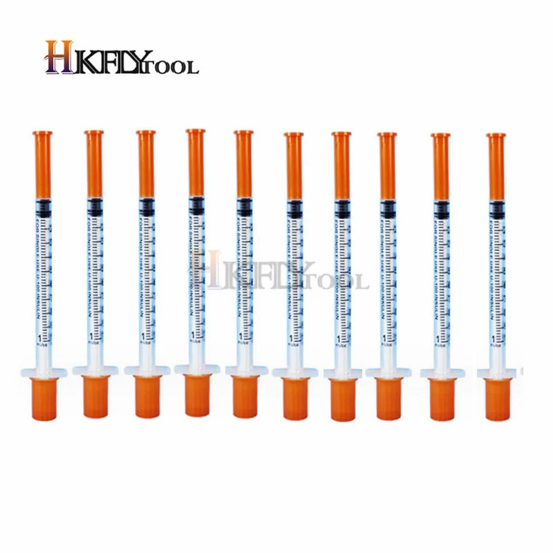 10pcs 1ml Disposable Plastic Veterinary Syringe With Needles For Pet Farm Animal Cat Dog Pig Cattle 1005006873490912