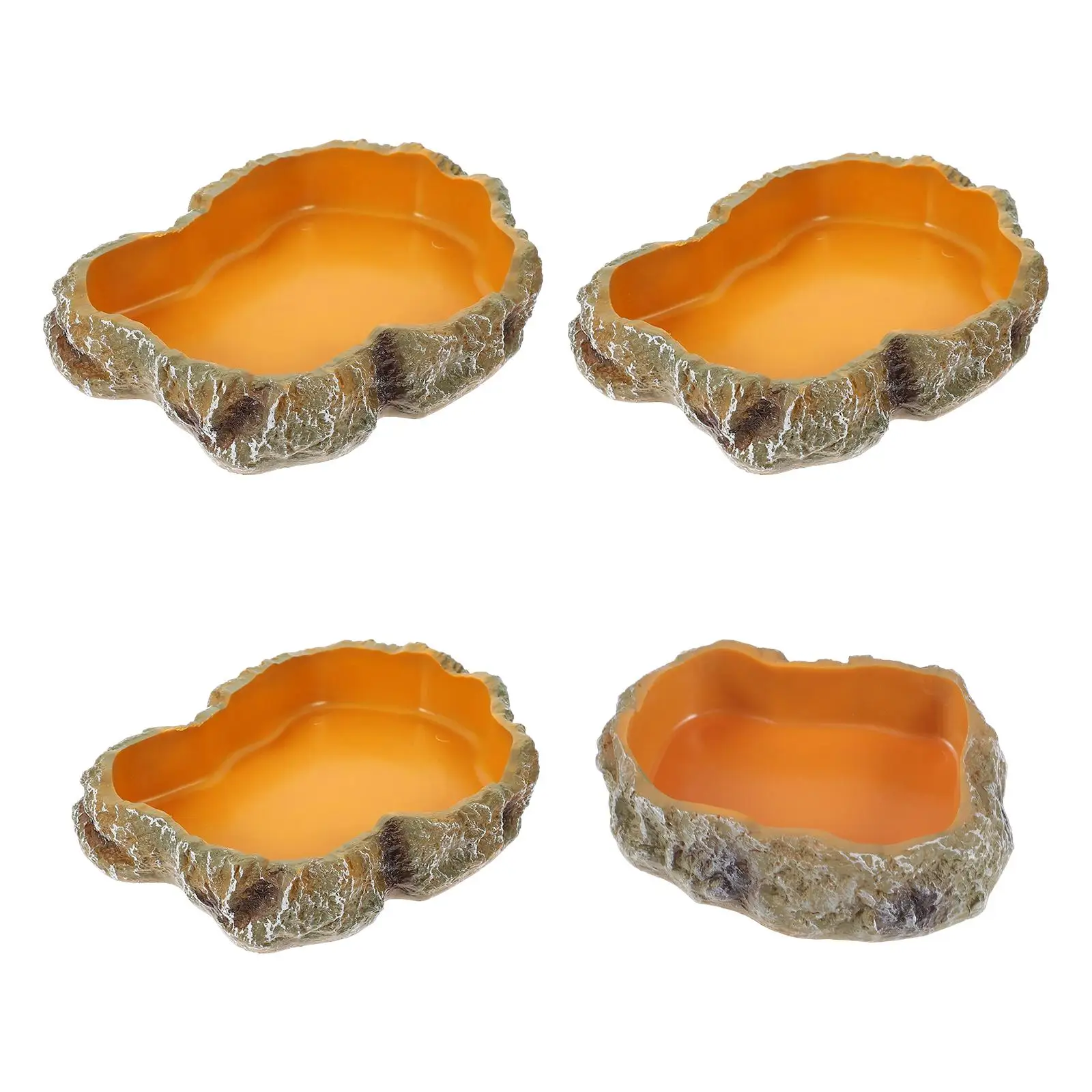 Reptile Water Bowls Decorative Terrarium Habitat Decoration Resin Feeding Bowl for Frog Tortoise 1005006878279005