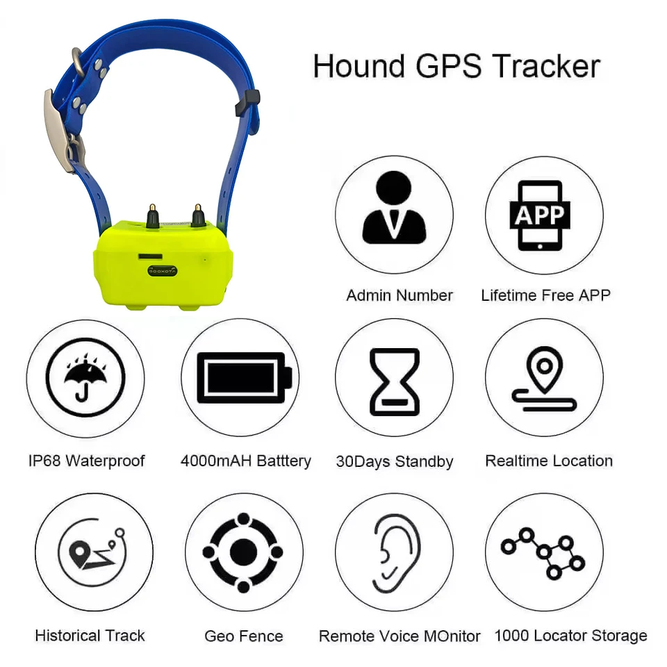 4G Hunting Dog GPS Collar Waterproof 4000mAH Capacity Animal Tracking LK122T PRO Pet Locator Free 1005006889368346