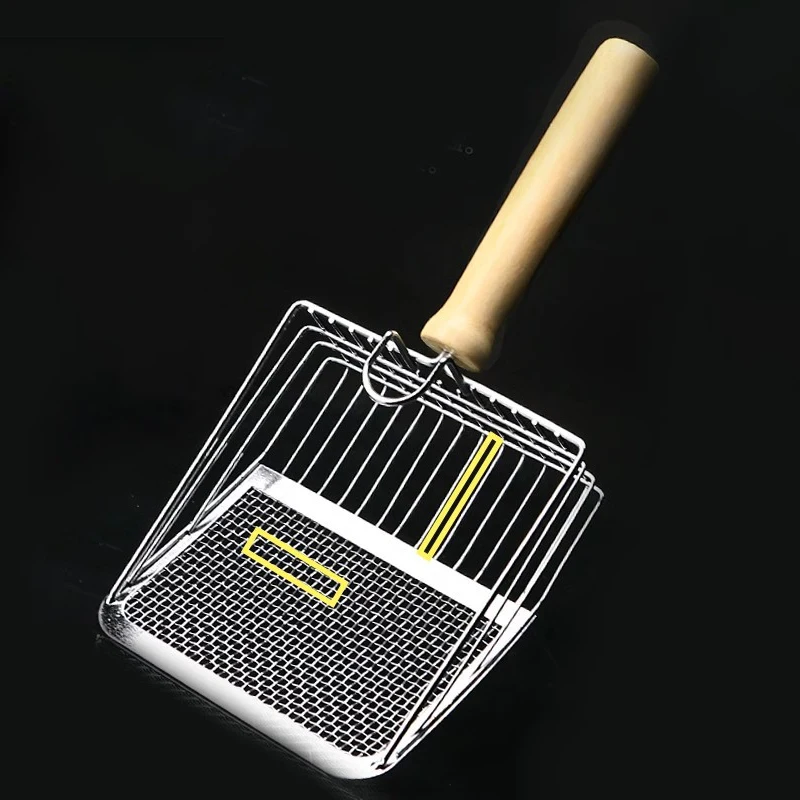 Cat Litter Shovel Stainless Steel Wooden Handle Easy To Rust Washable Kitten Litter Scoop Cats 1005006903310915