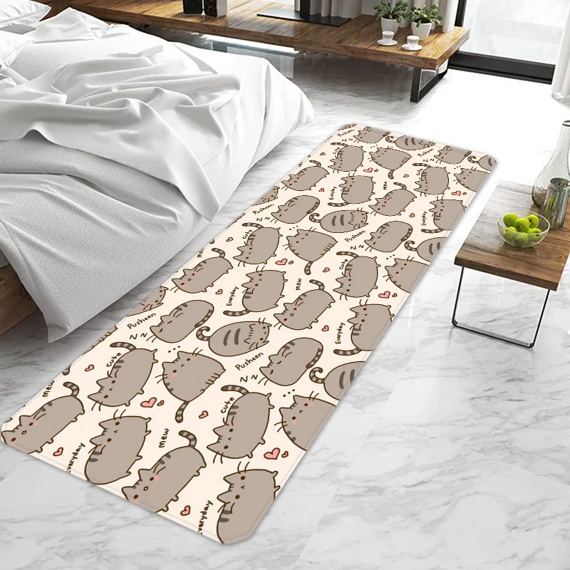 Kawaii Pusheens Cat Door Mat Entrance Doormat Non-slip Washable Kitchen Carpet Living Room Hallway 1005006903555221