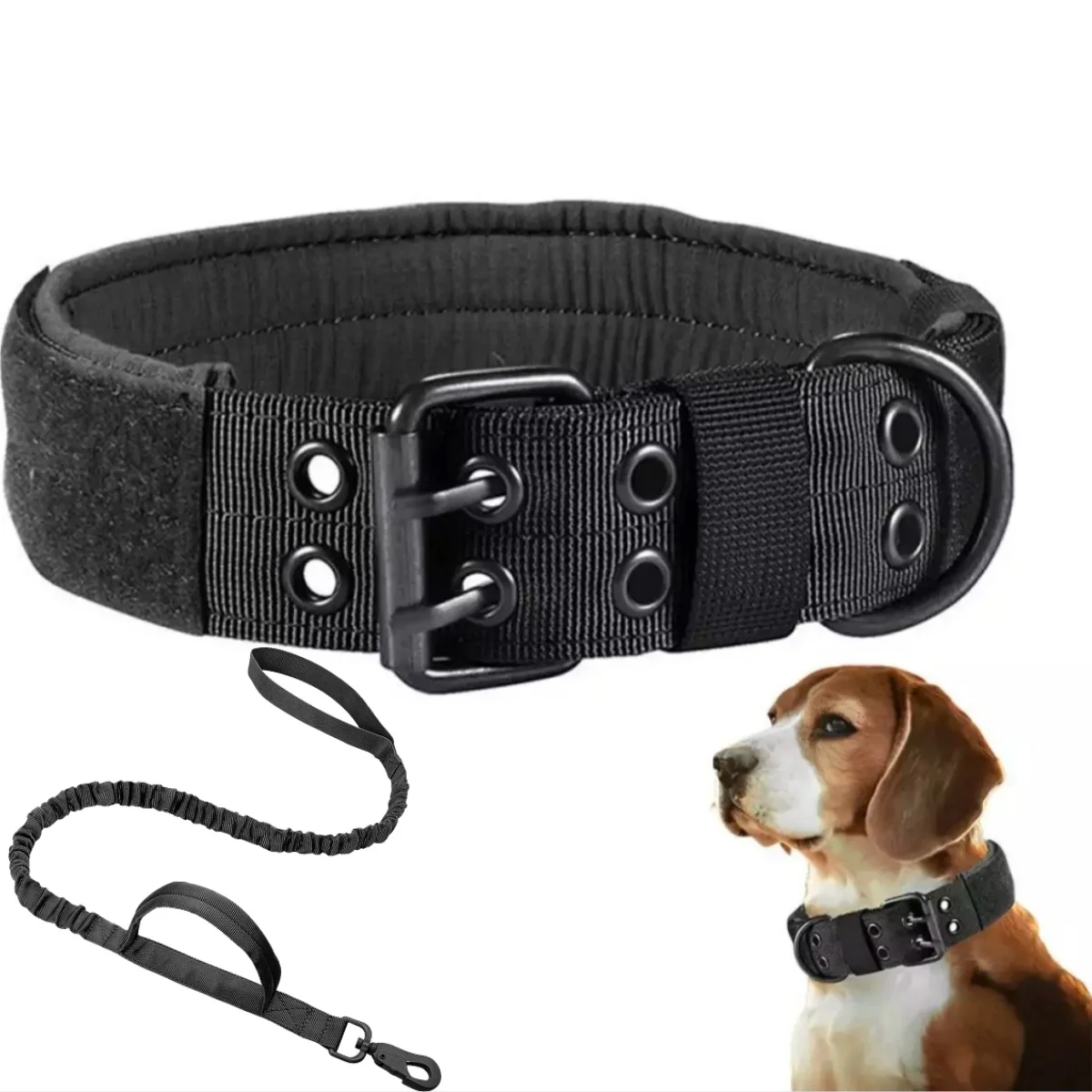 Adjustable Pet Tactical Dog Collar Durable Double Buckle German Shepherd Training Leash and Collar 1005006908747707