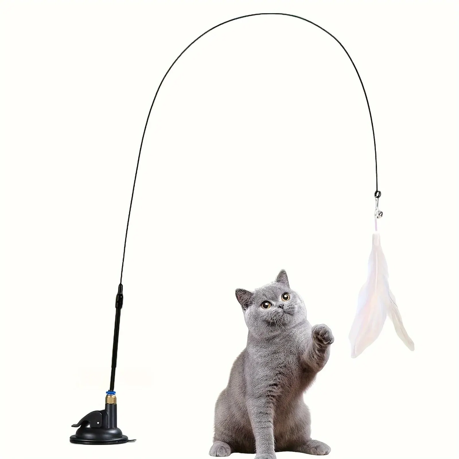 Cat Teaser Toy, Interactive Bell & Feather Wand 1005006912664755