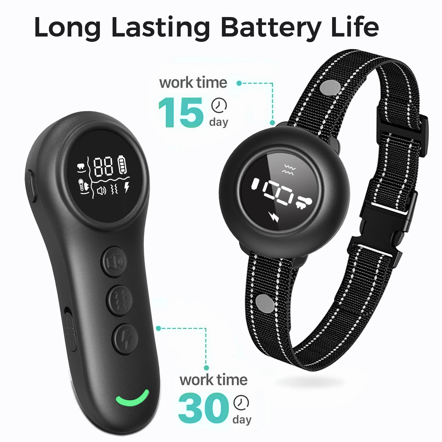 2in1 Dog Shock Collar Dog Bark Collar Smart Anti Barking Dog Training Collar with 5 Adjustable 1005006923616246