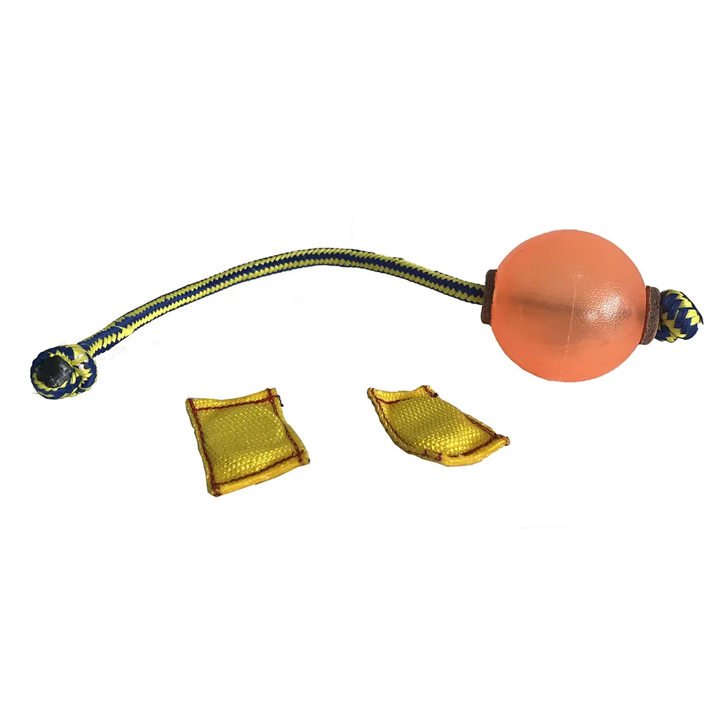 Dog Training Magnetic Ball, Orange/Blue Soft Ball with Rope 1005006923831916