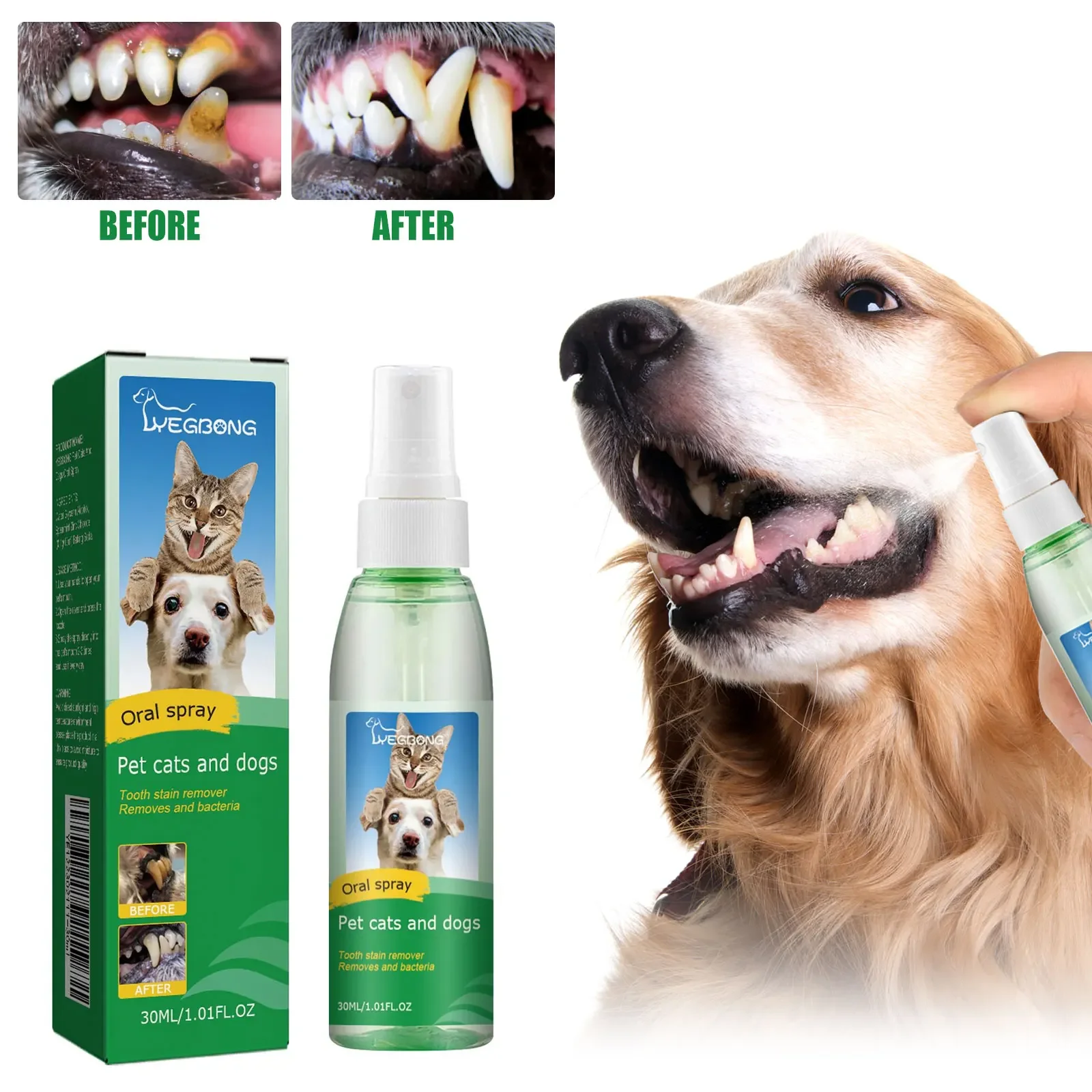 Pet Tooth Cleaning Spray Dog Mouth Fresh Teeth Clean Deodorant Oral Tartar Remover Teeth Stain 1005006934642419