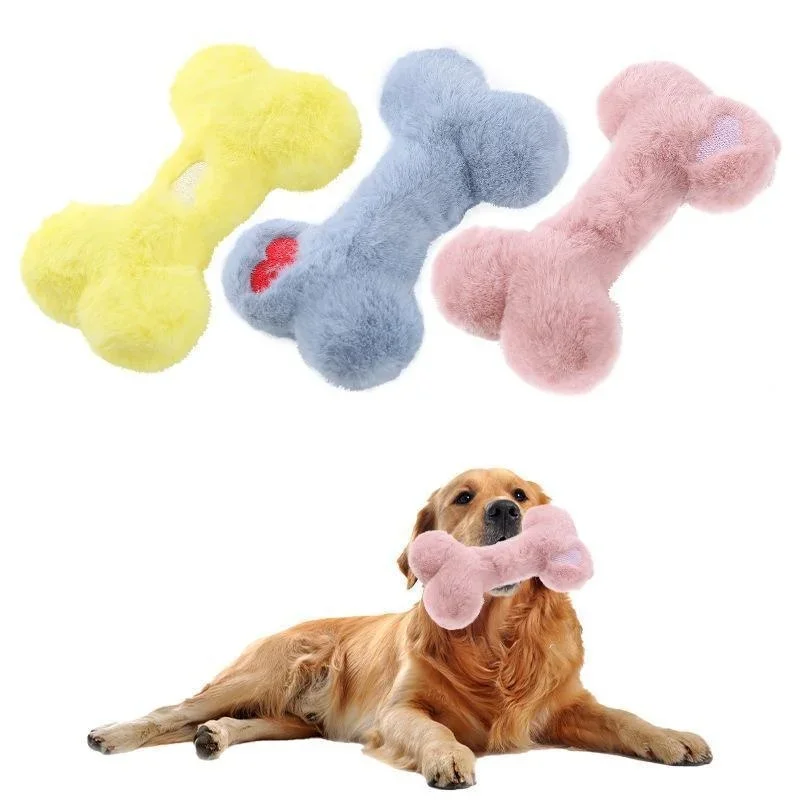 Dog Toys Bone Design Pet Plush Toy Dog Interactive Toy Cat Toy Pet Supplies Собачьи игрушки 1005006954839372