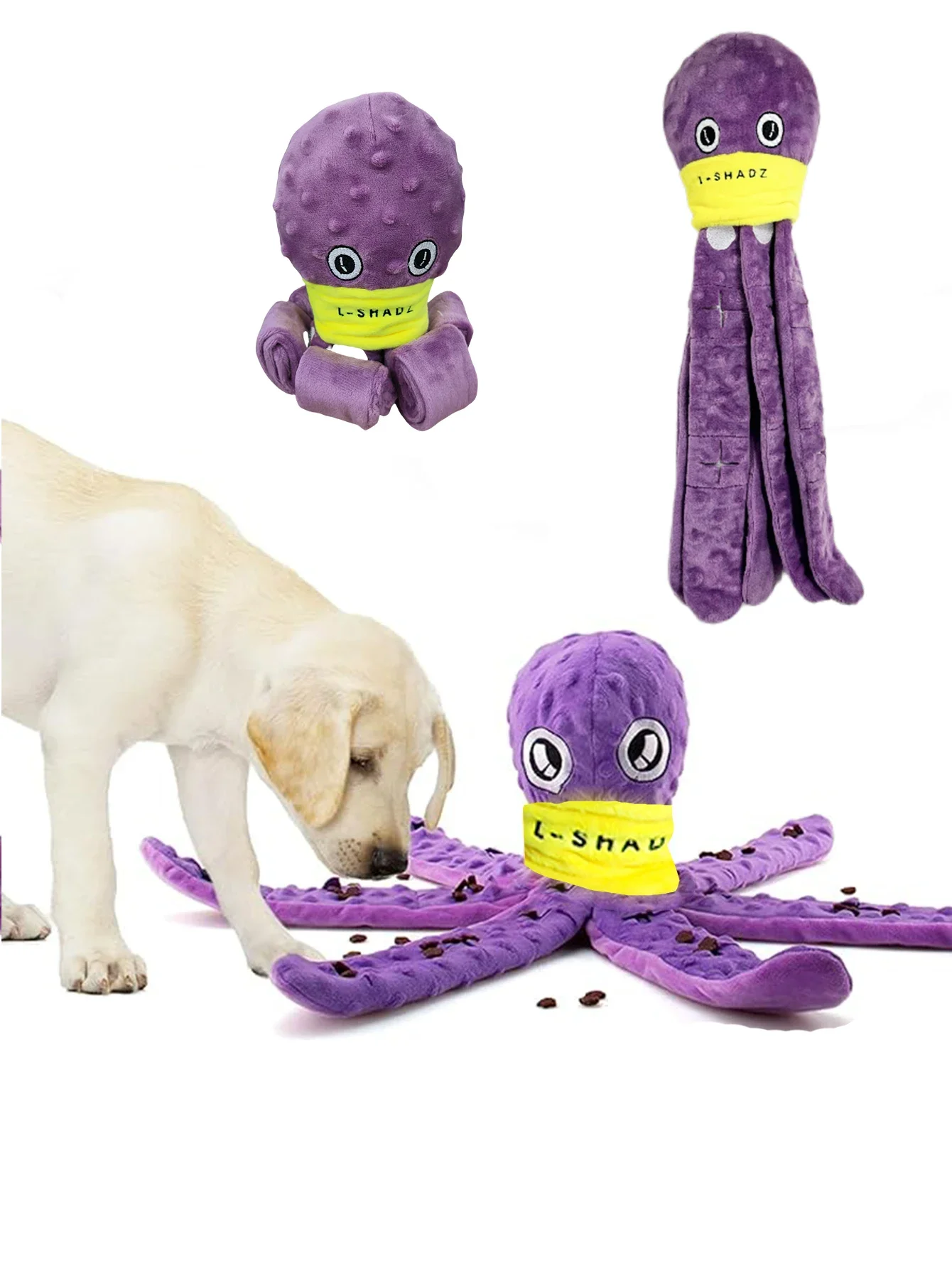 Plush Dog Snuffle Toy Octopus Puzzle Interactive Chew Toy Slow Feeding Game for Puppies 1005006958887112