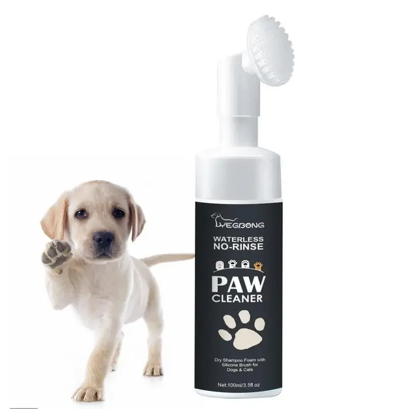 100mlPaw Cleaner Foam Dog Claw Cleaner Cat Paw Cleaner Waterless Pet Shampoo with Dog Brush for 1005006959101718