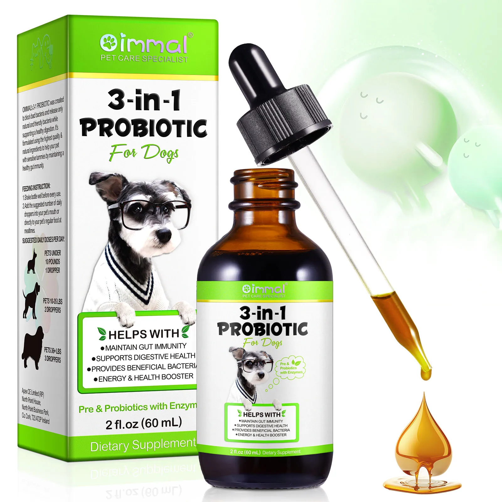 3-in-1 Probiotics Pre & Probiotics with Enzymes for All Dogs Maintain Gut Immunity Support 1005006964126846